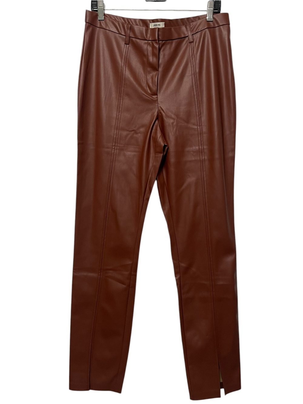 NWT JASON WU Faux Leather Slim Slit Hem Pants L